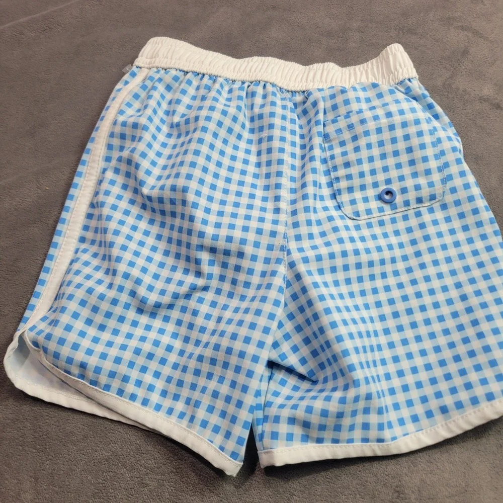 Wonder Nation Toddler Boys‎ Blue Gingham Swim Trunks Size 4T Mesh Lined Shorts